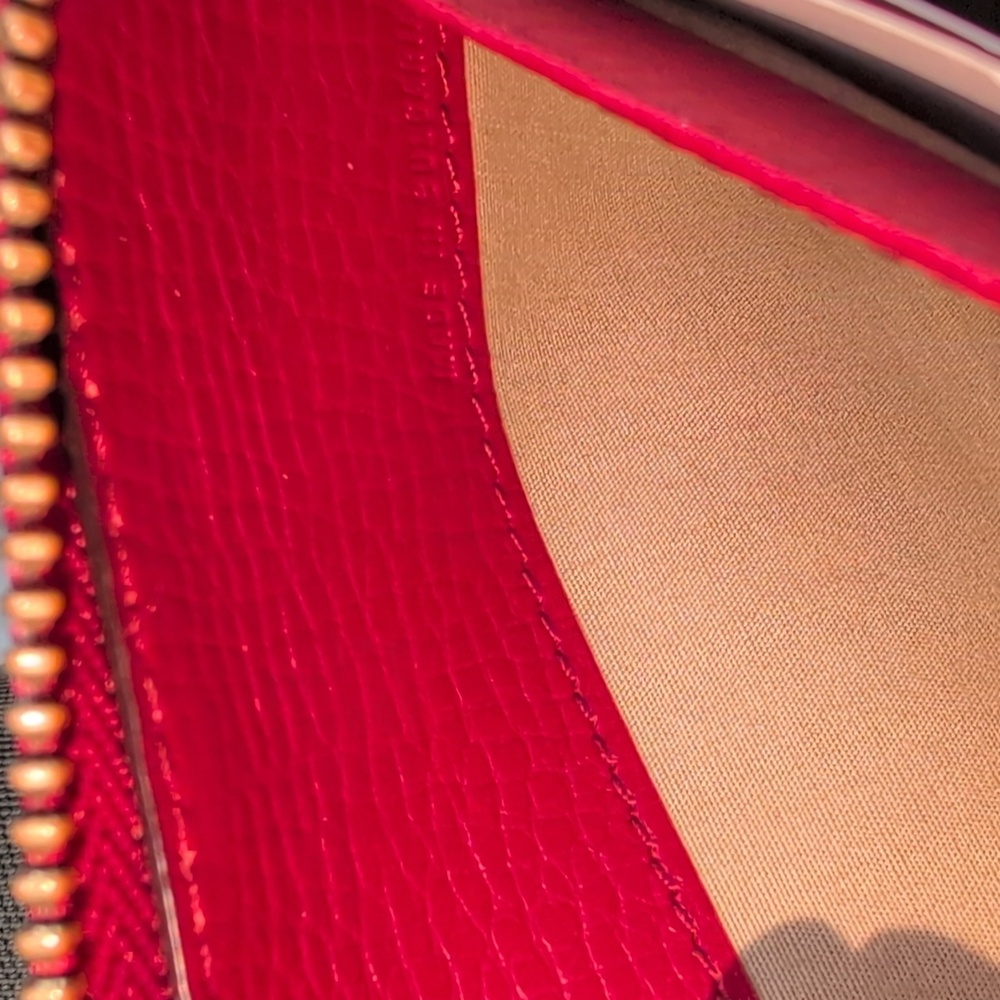 Chloe Red Leather Zip Around Bow Wallet With Dustbag - Picture 11 of 14